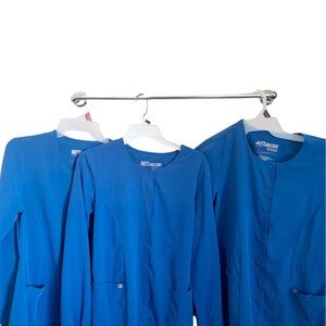 Grey's Anatomy Lot of 3 by Barco L/S Top Snap Front Scrub Jacket Size Small